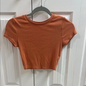 Garage Orange Ribbed Crop Top